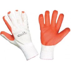 Knitted cotton gloves with latex coating