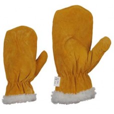 Замшевые рукавицы с искусственным мехом